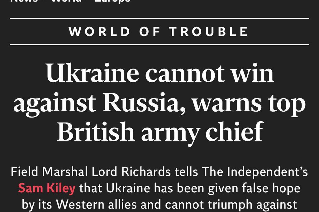 Британский фельдмаршал Ричардс не видел шансов у Украины победить в конфликте